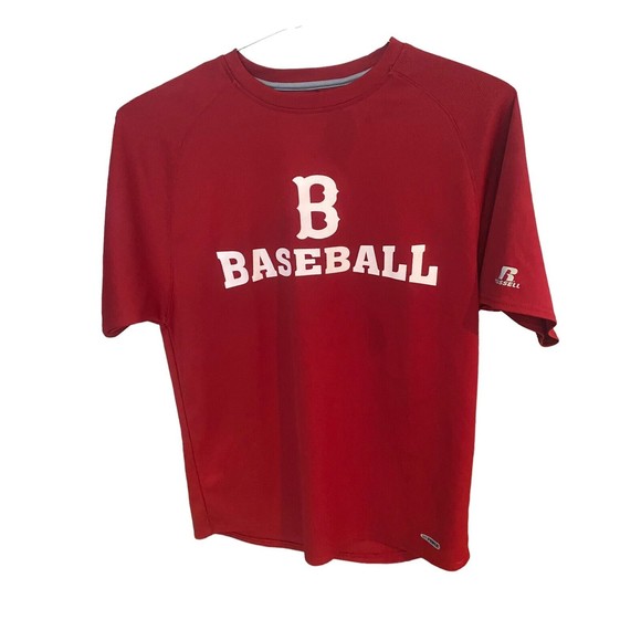 Russell Athletic dri-power Mens S red performance shirt B Baseball front print - Picture 1 of 6